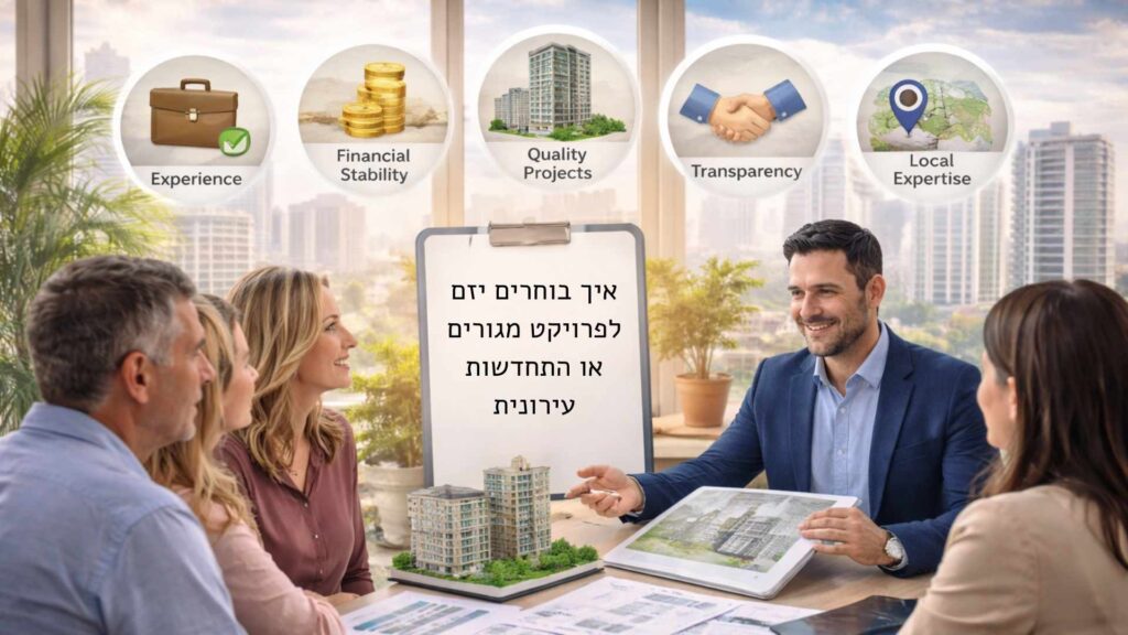 איך בוחרים יזם לפרויקט מגורים או התחדשות עירונית