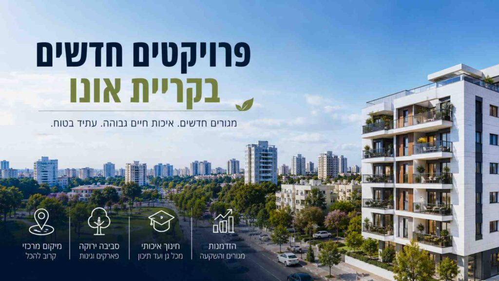 פרויקטים חדשים בקריית אונו של קבוצת גבאי